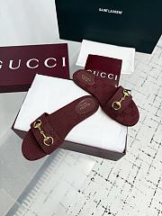	 Gucci GG Ebony Horsebit slides in red - 5
