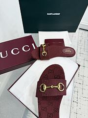 	 Gucci GG Ebony Horsebit slides in red - 3