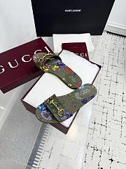 	 Gucci Flower Green Horsebit slides - 6