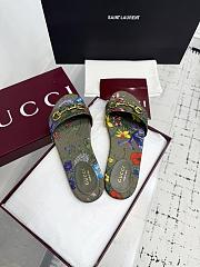 	 Gucci Flower Green Horsebit slides - 3