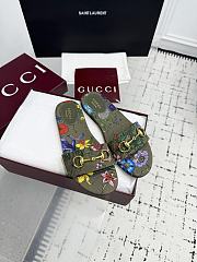 	 Gucci Flower Green Horsebit slides - 2