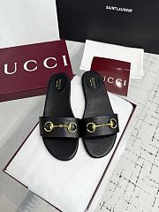 Gucci Horsebit Leather Slides in Black - 1