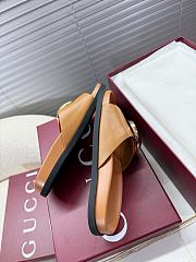 	 Gucci Marina Chain Slide Sandal Leather Brown - 6