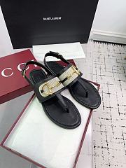 Gucci thong sandal with Horsebit in black leather - 6