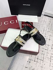 Gucci thong sandal with Horsebit in black leather - 5