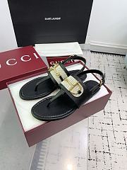 Gucci thong sandal with Horsebit in black leather - 3