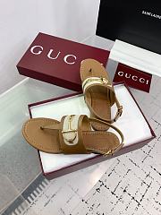 	 Gucci thong sandal with Horsebit in brown leather - 6