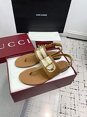 	 Gucci thong sandal with Horsebit in brown leather - 4