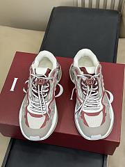 Gucci 2.0 trainer in grey and Rosso Ancora mesh and leather - 6