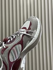 Gucci 2.0 trainer in grey and Rosso Ancora mesh and leather - 4