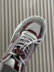 Gucci 2.0 trainer in grey and Rosso Ancora mesh and leather - 2