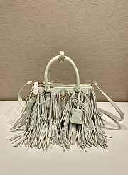 Prada Black Galleria small leather bag with fringe - 24.5x18.5x11cm - 3