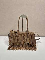  Prada Galleria Cocoa Brown medium suede bag with fringe - 30x14x10.5cm - 1