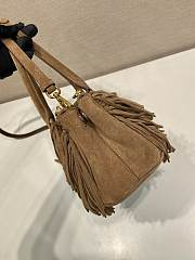  Prada Galleria Cocoa Brown medium suede bag with fringe - 30x14x10.5cm - 6