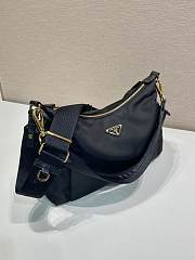 Black Prada Explore large Re-Nylon and leather bag 32x22x11.5cm - 6