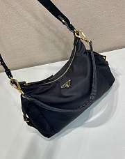 Black Prada Explore large Re-Nylon and leather bag 32x22x11.5cm - 2