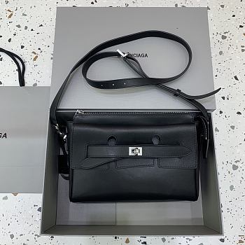 Balenciaga Bel Air Small Zipped Messenger Bag Black - 29×5×20cm