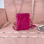 Miu Miu Bucket Bag in Suede Pink - 17X14X6cm - 6