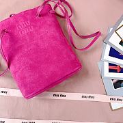 Miu Miu Bucket Bag in Suede Pink - 17X14X6cm - 5
