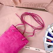Miu Miu Bucket Bag in Suede Pink - 17X14X6cm - 2
