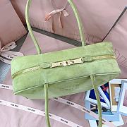Miu Miu Ivy Green Suede Beau Bag 34X23X12cm - 6