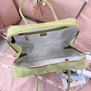 Miu Miu Ivy Green Suede Beau Bag 34X23X12cm - 4