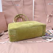Miu Miu Ivy Green Suede Beau Bag 34X23X12cm - 3