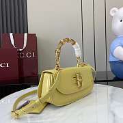 Gucci Bamboo Diva medium bag in yellow leather - 26.6x 13x 8cm - 5