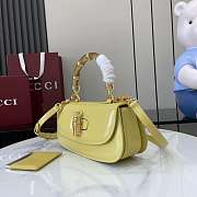 Gucci Bamboo Diva medium bag in yellow leather - 26.6x 13x 8cm - 3