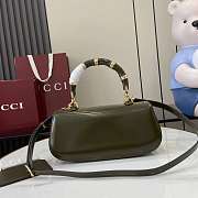 	 Gucci Bamboo Diva medium bag in green leather - 26.6x 13x 8cm - 5