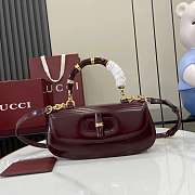 	 Gucci Bamboo Diva medium bag in burgundy leather - 26.6x 13x 8cm - 1