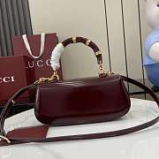 	 Gucci Bamboo Diva medium bag in burgundy leather - 26.6x 13x 8cm - 6