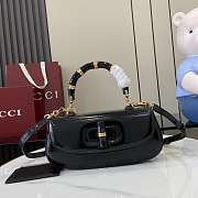 	 Gucci Bamboo Diva medium bag in black leather - 26.6x 13x 8cm - 1