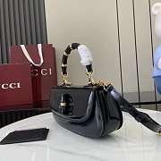 	 Gucci Bamboo Diva medium bag in black leather - 26.6x 13x 8cm - 5