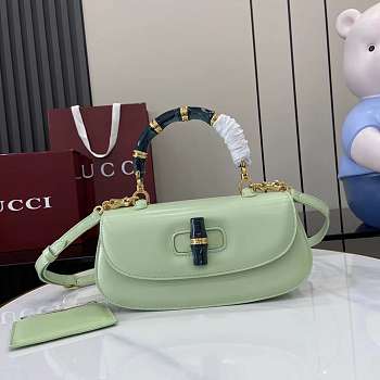 	 Gucci Bamboo Diva medium bag in green - 26.6x 13x 8cm
