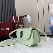 	 Gucci Bamboo Diva medium bag in green - 26.6x 13x 8cm - 4