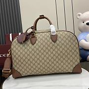 GUCCI GG Leather-Trimmed Monogrammed Coated-Canvas Duffle Bag 47x 31x 25 cm - 1