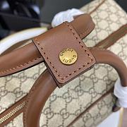 GUCCI GG Leather-Trimmed Monogrammed Coated-Canvas Duffle Bag 47x 31x 25 cm - 5