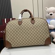 GUCCI GG Leather-Trimmed Monogrammed Coated-Canvas Duffle Bag 47x 31x 25 cm - 4