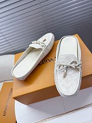 	 Louis Vuitton Monogram White Loafers - 6