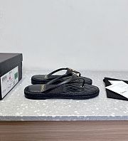 Chanel Black Flip Flops Goatskin Suede - 5