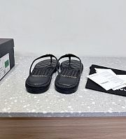 Chanel Black Flip Flops Goatskin Suede - 4