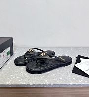 Chanel Black Flip Flops Goatskin Suede - 3