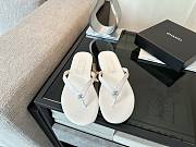 Chanel Flip Flop White Leather  - 1