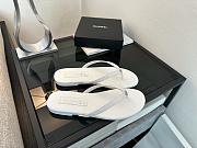 Chanel Flip Flop White Leather  - 6