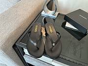 	 Chanel Flip Flop Black Leather - 2