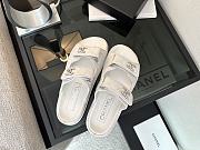 Chanel White Lambskin Dad Slide Sandals - 6
