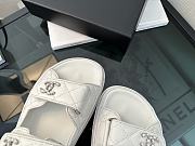 Chanel White Lambskin Dad Slide Sandals - 4