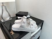 Chanel White Lambskin Dad Slide Sandals - 3