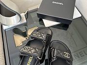 	 Chanel Black Lambskin Dad Slide Sandals - 6
